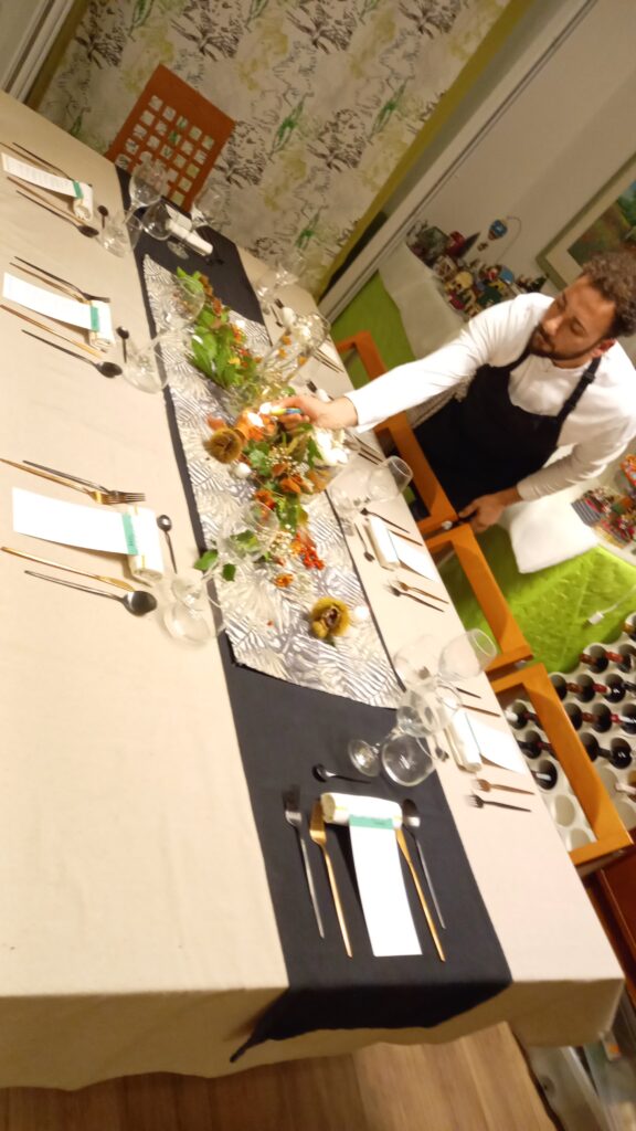 Allestimento della tavola per un evento privato